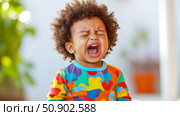 Portrait of a toddler expressing frustration with a loud cry. Стоковое AI-изображение, AI-художник Данила Большаков / Фотобанк Лори