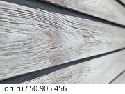 Modern grey wood plank texture. Fiber cement siding. Exterior of composite wall. Plastic material is eco-friendly polymer panels in rows. Wooden grain surface. Hollow WPC boards. Dark oak color. PE. Стоковое AI-изображение, AI-художник Марина Демидюк / Фотобанк Лори
