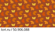 Autumn seamless harmonious pattern with colorful foliage. Стоковая иллюстрация, иллюстратор Klimiankova Tatsiana / Фотобанк Лори
