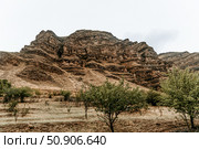 Landscape of Dagestan mountains, mountain range in haze summer Russia. Стоковое фото, фотограф Spirit River / Фотобанк Лори