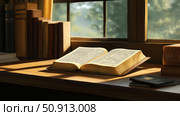 religi bible on desk ai generated. Стоковое AI-изображение, AI-художник Vectorwin / Фотобанк Лори
