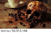 lethal coffee death ai generated. Стоковое AI-изображение, AI-художник Vectorwin / Фотобанк Лори