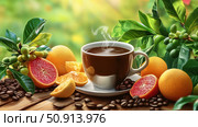 robusta coffee fruit ai generated. Стоковое AI-изображение, AI-художник Vectorwin / Фотобанк Лори