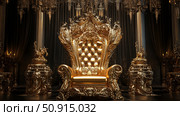 royalty gold throne ai generated. Стоковое AI-изображение, AI-художник Vectorwin / Фотобанк Лори