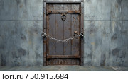 safety chained door ai generated. Стоковое AI-изображение, AI-художник Vectorwin / Фотобанк Лори