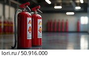 maintenance fire extinguisher inspection ai generated. Стоковое AI-изображение, AI-художник Vectorwin / Фотобанк Лори