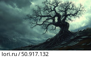 haunted evil tree ai generated. Стоковое AI-изображение, AI-художник Vectorwin / Фотобанк Лори