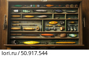 bait tackle box ai generated. Стоковое AI-изображение, AI-художник Vectorwin / Фотобанк Лори