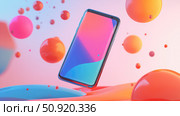drop bouncing smartphone ai generated. Стоковое AI-изображение, AI-художник Vectorwin / Фотобанк Лори