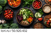 vegetarian plant based foods ai generated. Стоковое AI-изображение, AI-художник Vectorwin / Фотобанк Лори