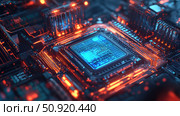 qubit bouncing quantum processor ai generated. Стоковое AI-изображение, AI-художник Vectorwin / Фотобанк Лори