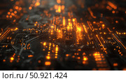 luminescent dissolving glowing circuitry ai generated. Стоковое AI-изображение, AI-художник Vectorwin / Фотобанк Лори