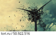 fatigue disintegrating wind turbine ai generated. Стоковое AI-изображение, AI-художник Vectorwin / Фотобанк Лори