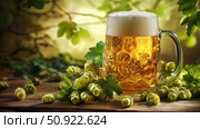 brewing hops beer ai generated. Стоковое AI-изображение, AI-художник Vectorwin / Фотобанк Лори