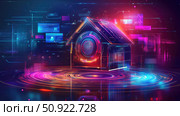 security scanning radar smart home device ai generated. Стоковое AI-изображение, AI-художник Vectorwin / Фотобанк Лори