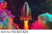 malfunction glitching rocket ai generated. Стоковое AI-изображение, AI-художник Vectorwin / Фотобанк Лори