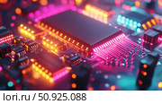 programming lighting up microcontroller ai generated. Стоковое AI-изображение, AI-художник Vectorwin / Фотобанк Лори