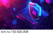encryption expanding cybersecurity shield ai generated. Стоковое AI-изображение, AI-художник Vectorwin / Фотобанк Лори