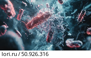 explosion exploding bacteria ai generated. Стоковое AI-изображение, AI-художник Vectorwin / Фотобанк Лори
