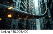 fiber emitting network cable ai generated. Стоковое AI-изображение, AI-художник Vectorwin / Фотобанк Лори