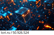 decentralized flying blockchain node ai generated. Стоковое AI-изображение, AI-художник Vectorwin / Фотобанк Лори