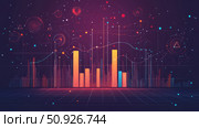 chdynamic pulsating bar chart ai generated. Стоковое AI-изображение, AI-художник Vectorwin / Фотобанк Лори