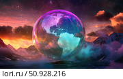 physics bouncing globe ai generated. Стоковое AI-изображение, AI-художник Vectorwin / Фотобанк Лори