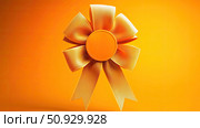 excellence orange prize ribbon ai generated. Стоковое AI-изображение, AI-художник Vectorwin / Фотобанк Лори