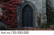 medieval gothic door ai generated. Стоковое AI-изображение, AI-художник Vectorwin / Фотобанк Лори