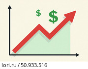 График роста курса доллара. The chart of the dollar exchange rate growth. Стоковое AI-изображение, AI-художник Смирнова Светлана / Фотобанк Лори