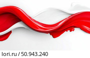 Abstract Fluid Art: Dynamic Swirls of Red and White Paint for Modern Artwork. Стоковое AI-изображение, AI-художник Данила Большаков / Фотобанк Лори