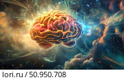 wave beaming brain ai generated. Стоковое AI-изображение, AI-художник Vectorwin / Фотобанк Лори