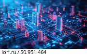 technology shifting smart city map ai generated. Стоковое AI-изображение, AI-художник Vectorwin / Фотобанк Лори