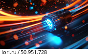 alignment syncing fiber optic cable ai generated. Стоковое AI-изображение, AI-художник Vectorwin / Фотобанк Лори