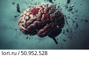 trauma fracturing brain ai generated. Стоковое AI-изображение, AI-художник Vectorwin / Фотобанк Лори