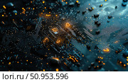 stress fracturing circuit board ai generated. Стоковое AI-изображение, AI-художник Vectorwin / Фотобанк Лори