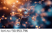 quantum rotating molecule ai generated. Стоковое AI-изображение, AI-художник Vectorwin / Фотобанк Лори