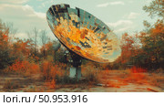 reception glitching satellite dish ai generated. Стоковое AI-изображение, AI-художник Vectorwin / Фотобанк Лори