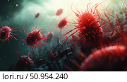 contagion red germ ai generated. Стоковое AI-изображение, AI-художник Vectorwin / Фотобанк Лори
