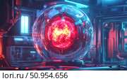 fusion growing nuclear core ai generated. Стоковое AI-изображение, AI-художник Vectorwin / Фотобанк Лори
