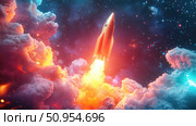 aerodynamics flowing rocket ai generated. Стоковое AI-изображение, AI-художник Vectorwin / Фотобанк Лори