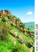 Epic Ruins of the Mountain Ghost Village Gamsutl. Caucasus (2024 год). Стоковое фото, фотограф Константин Лабунский / Фотобанк Лори