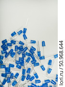 Blue LED lamps. A scattering of electronic elements. Light-emitting diodes. Стоковое фото, фотограф Valeriy Lushchikov / Фотобанк Лори