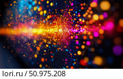 Abstract Colorful Light Burst Background: A vibrant, dynamic display of multicolored lights and bokeh effects, perfect for design projects needing a dazzling backdrop. Стоковое AI-изображение, AI-художник Данила Большаков / Фотобанк Лори