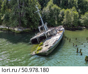 USS Plainview AGEN-1 ship wreck columbia. Стоковое фото, фотограф Mark Agnor / Фотобанк Лори