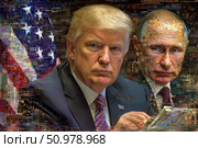 Владимир Путин и Дональд Трамп. Стоковое AI-изображение, AI-художник Щеголева Ольга / Фотобанк Лори