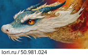 A magnificent dragon with striking blue scales displays its golden features in a stunning fantasy setting during twilight. Стоковое AI-видео, аниматор Данила Большаков / Фотобанк Лори
