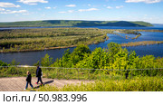 Samara Luka. View of the Volga, Zhigulevsky Gate. Helipad (2024 год). Редакционное фото, фотограф Акиньшин Владимир / Фотобанк Лори