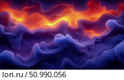 Abstract landscape with flowing, vibrant hues of blue, purple, and orange. Стоковое AI-изображение, AI-художник Данила Большаков / Фотобанк Лори
