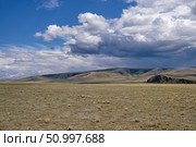 Yustyd River valley. Kosh-Agach intermountain valley in Gorny Altai Republic. Стоковое фото, фотограф Сергей Пристяжнюк (Serg Zastavkin) / Фотобанк Лори